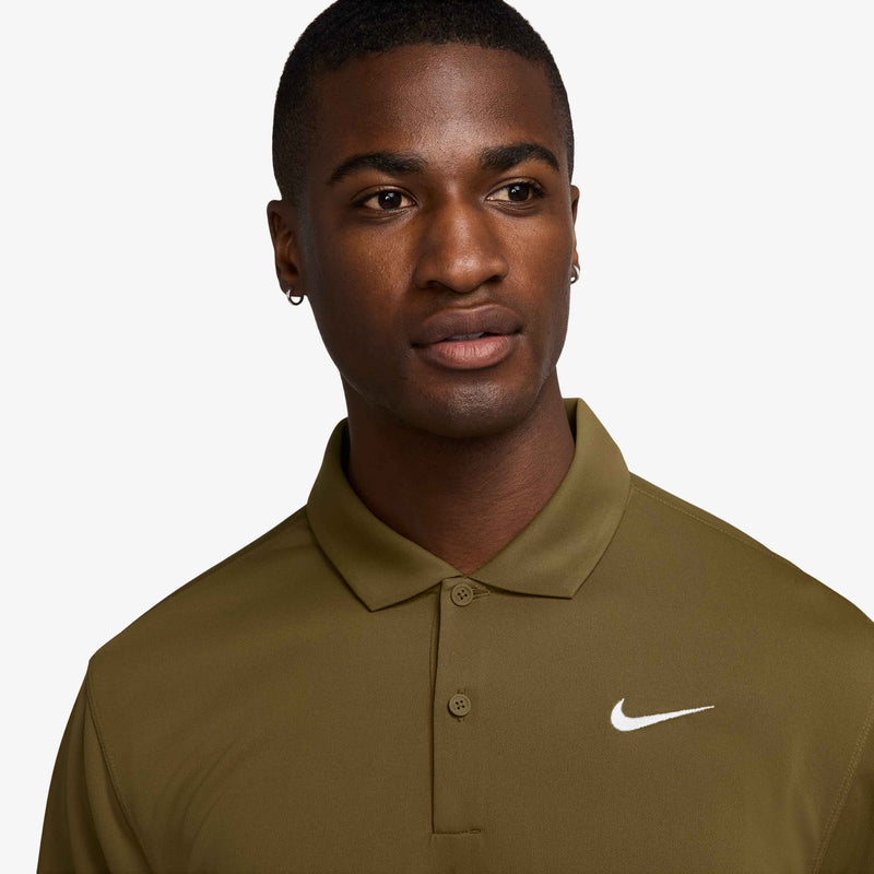 Men's Court Dri-FIT Tennis Polo in Olive Flak/White