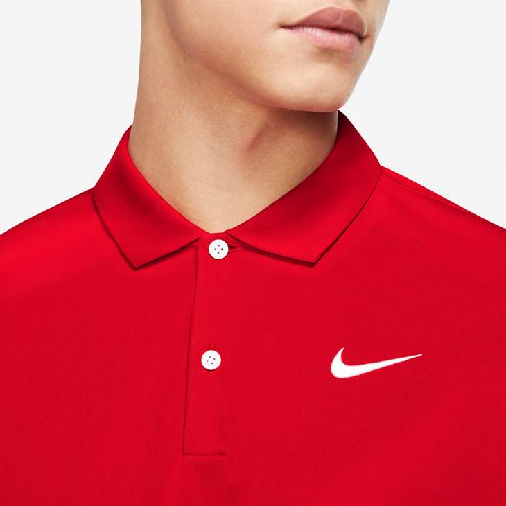 Men's Court Dri-FIT Tennis Polo in University Red/White