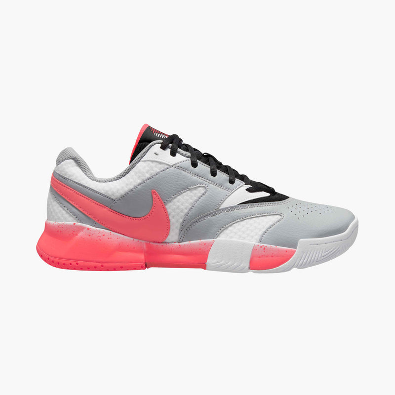 Men's Court Lite 4 Tennis Shoes in White/Hot Lava-Wolf Grey