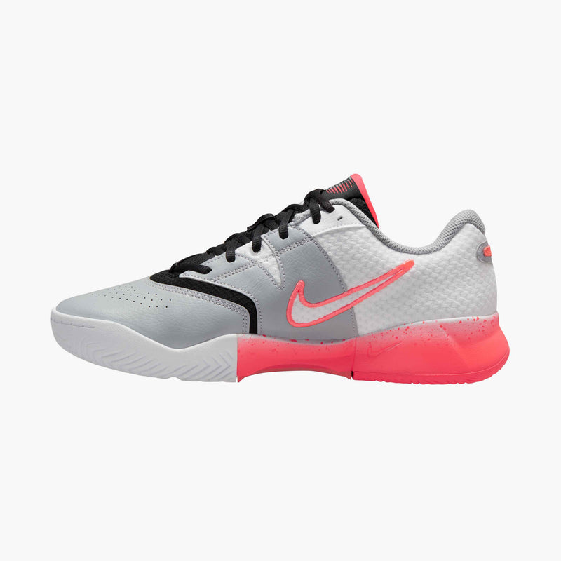 Men's Court Lite 4 Tennis Shoes in White/Hot Lava-Wolf Grey