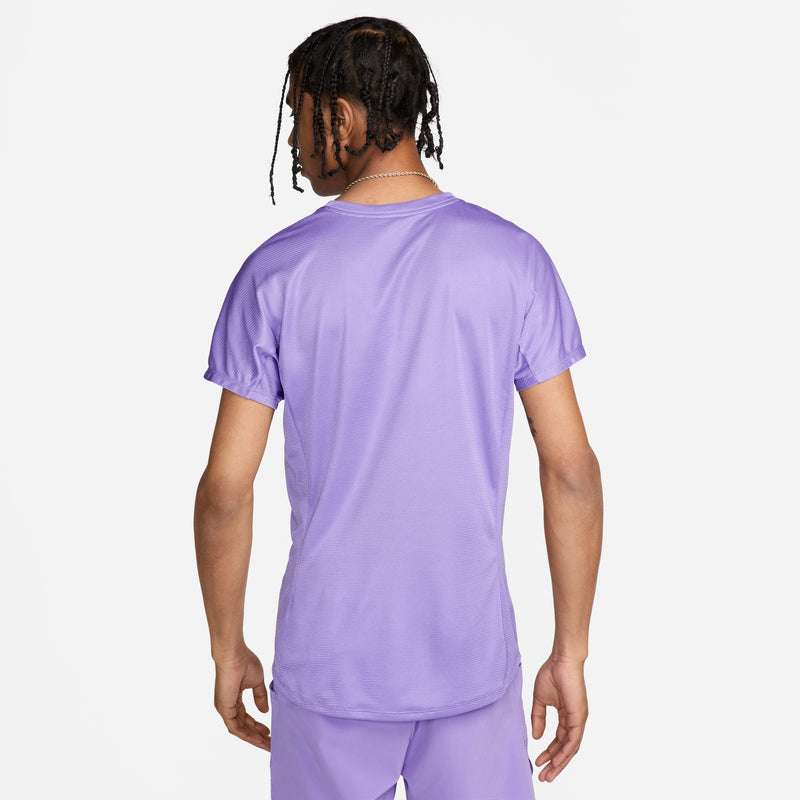 Men's Rafa Challenger Dri-FIT Short-Sleeve Tennis Top in Space Purple/White