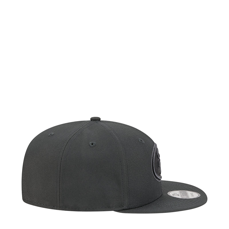 Dark gray baseball cap with side embroidered logo patch.