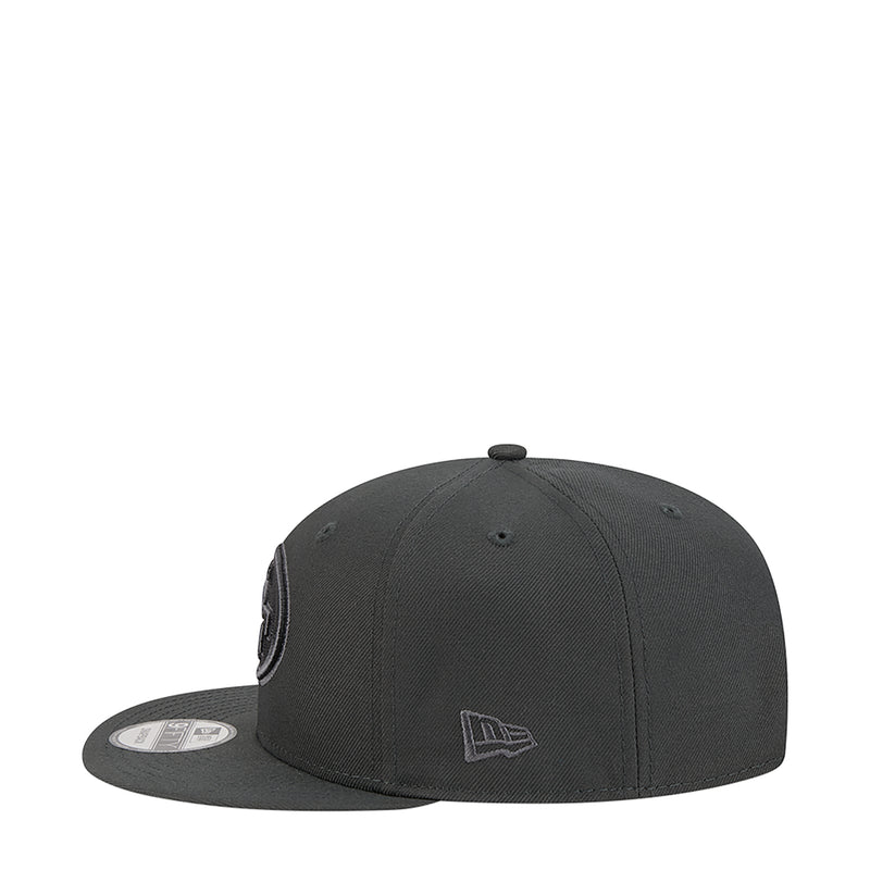 Dark gray baseball cap with small flag-style side logo.