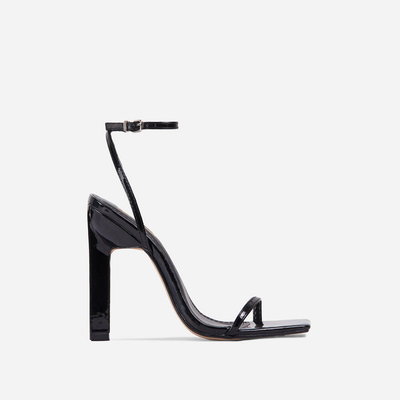No-Drama Lemonade Square Toe Sculptured Block Heel Sandals
