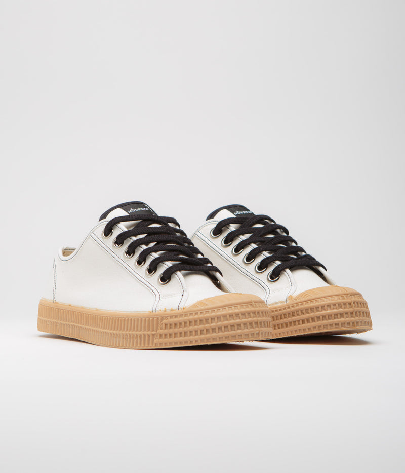 Novesta Star Master Contrast Stitch Shoes in 10 White and Black / 003 Transparent