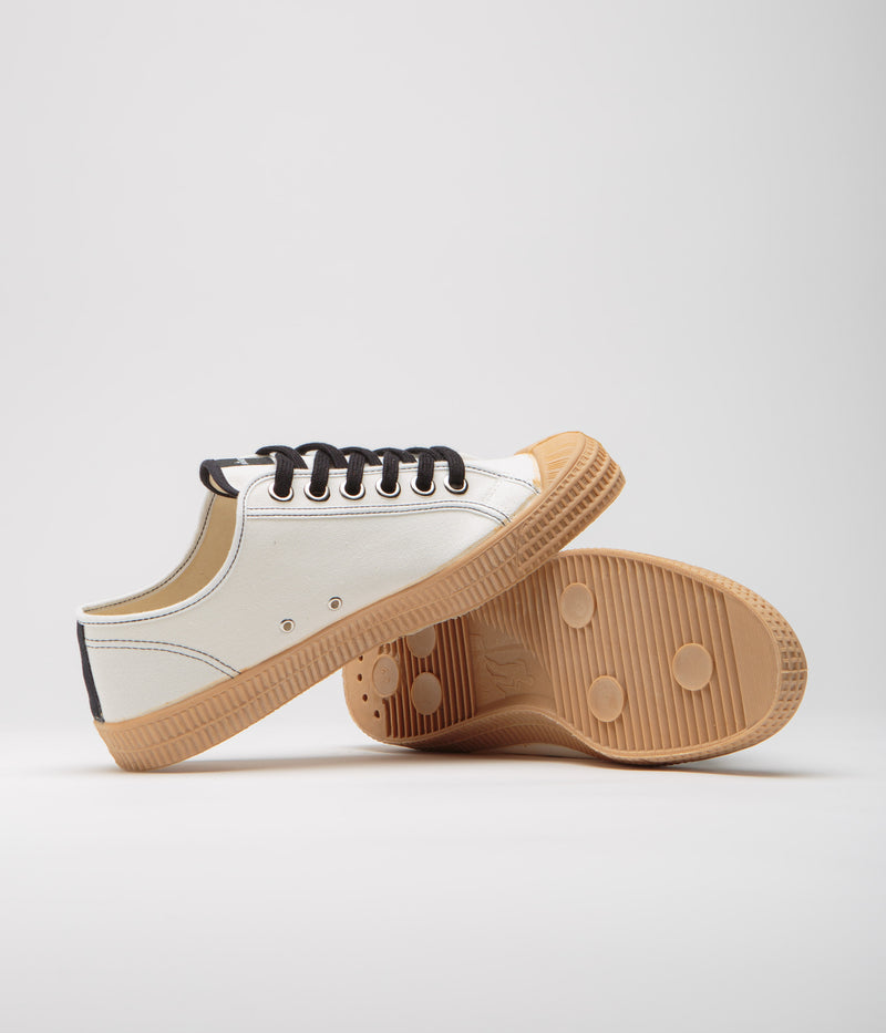 Novesta Star Master Contrast Stitch Shoes in 10 White and Black / 003 Transparent