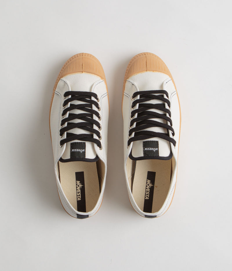 Novesta Star Master Contrast Stitch Shoes in 10 White and Black / 003 Transparent