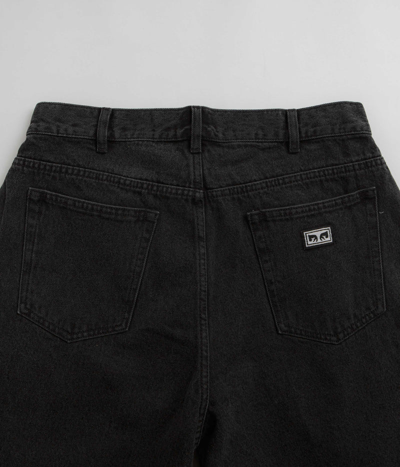 Obey Bigwig Baggy Denim Shorts in Faded Black