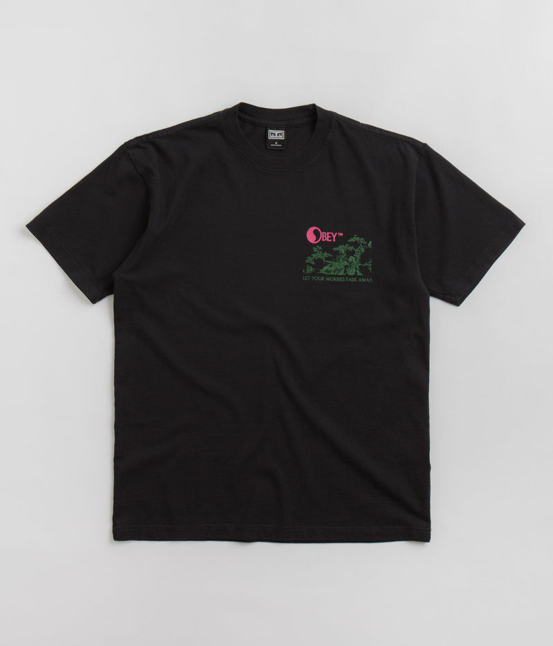 Obey Let Your Worries Fade Away T-Shirt in Vintage Black