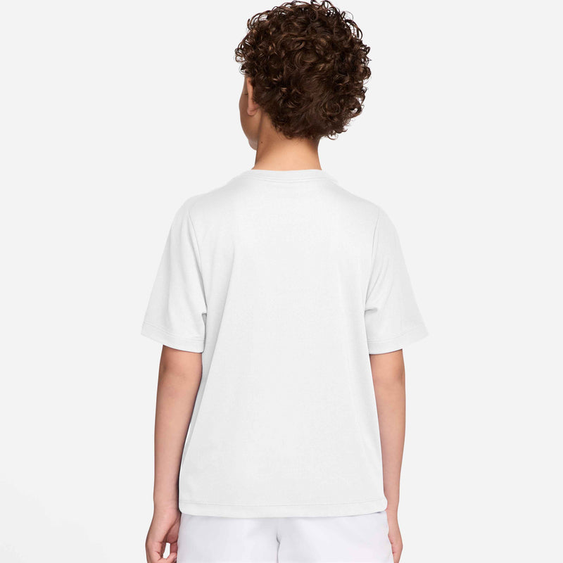 Older Kids' (Boys') Multi Dri-Fit Short-Sleeve Training Top In White/Black