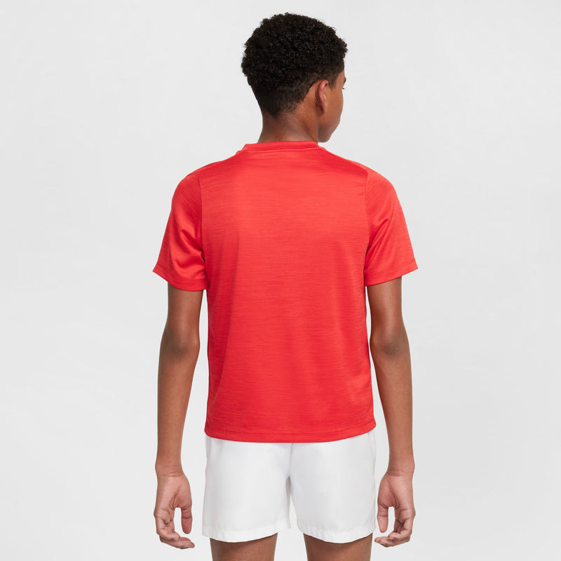 Older Kids' Multi Dri-FIT Short-Sleeve Top in University Red/University Red/White
