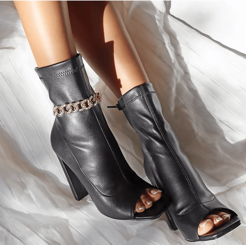 Open Toe Bootie Heel Novax-3