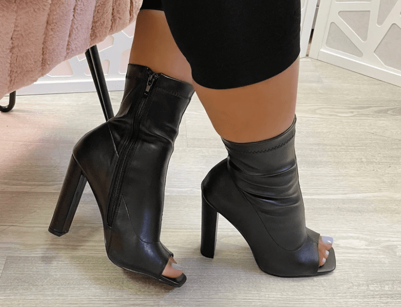 Open Toe Bootie Heel Novax-3