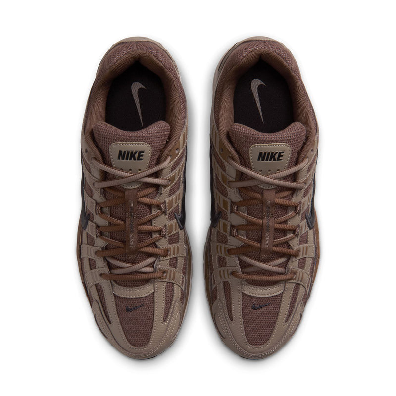 Men's brown sneakers front view, lace-up with Nike logo on tongue