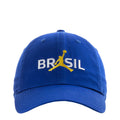 Old Royal blue snapback cap with BRASIL logo and yellow Jordan-style figure.