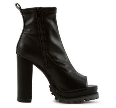 Peep Toe Chunky Heel Booties