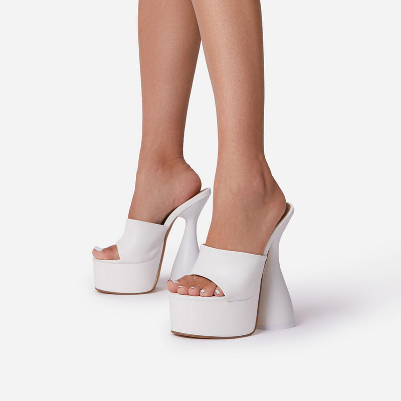 Peep Toe Platform Mule Heel Sandals Own-It By Lemonade