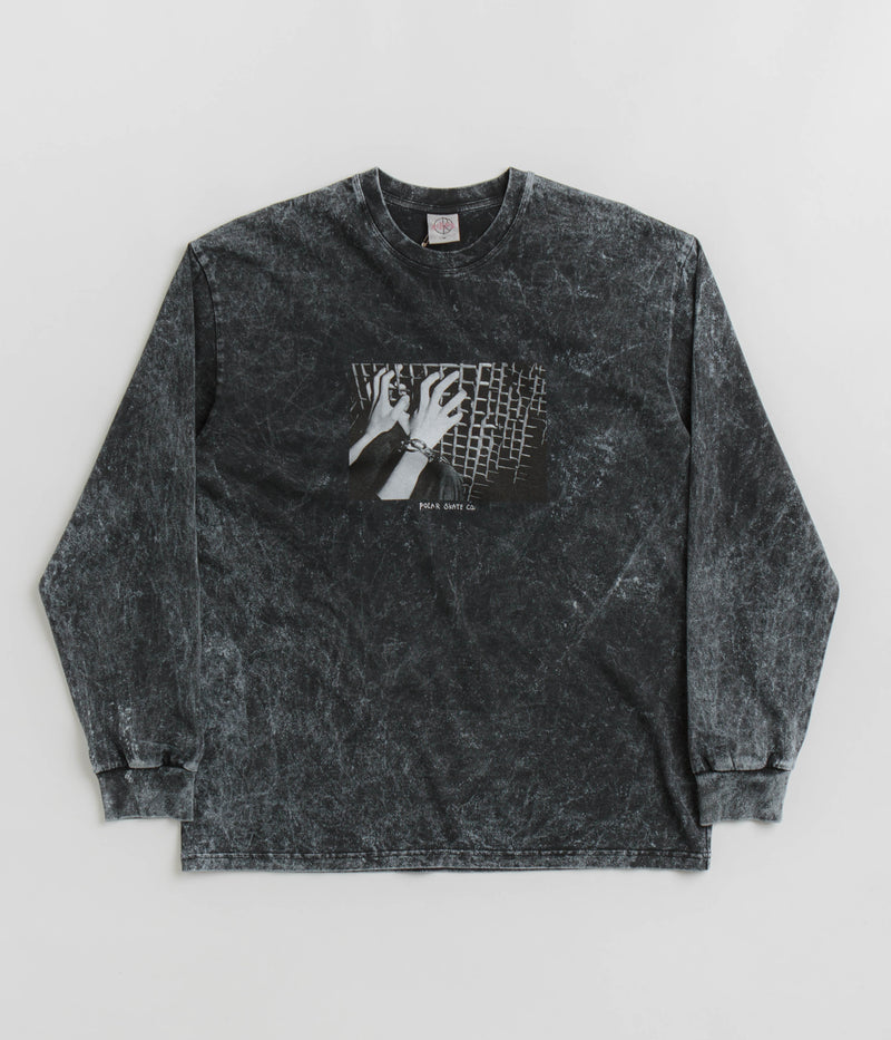 Polar Caged Hands Acid Long Sleeve T-Shirt in Black