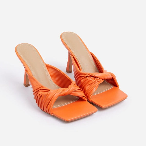 Reese By Lemonade Square Peep Toe Kitten Heel Sandals