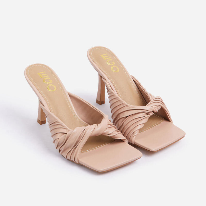 Reese By Lemonade Square Peep Toe Kitten Heel Sandals