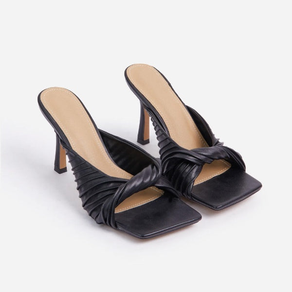 Reese By Lemonade Square Peep Toe Kitten Heel Sandals