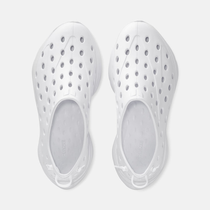 KANE Revive recovery shoe in solid white color, top view