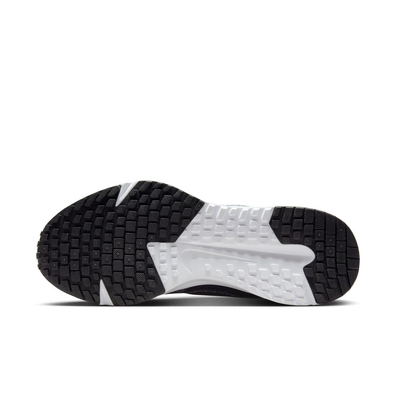 Women's black rubber outsole with white midfoot support and tread pattern