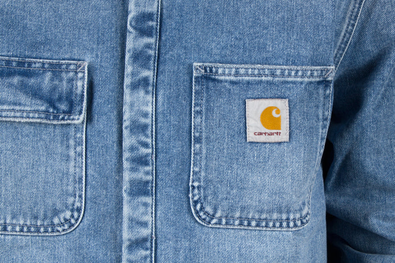 Carhartt WIP Salinac Shirt Jacket Blue Worn Bleach