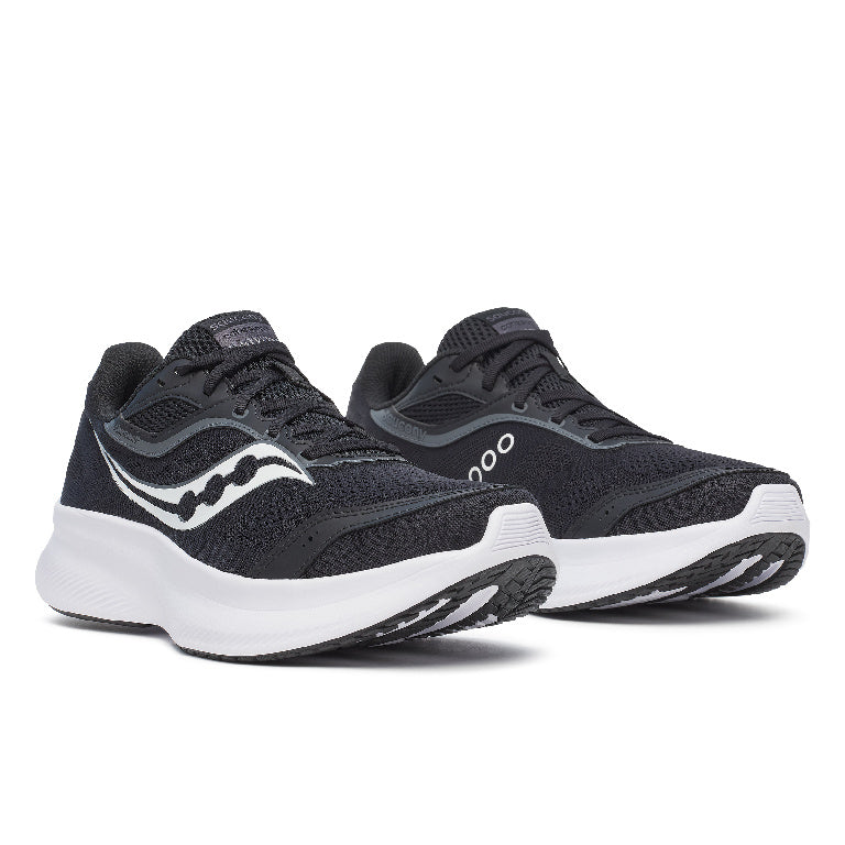 Saucony Men's Cohesion 18 Running Shoes in Black/White (Wide)