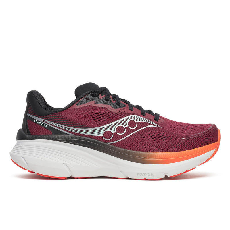 Saucony Men's Guide 19 Running Shoes in Crimson/Fire