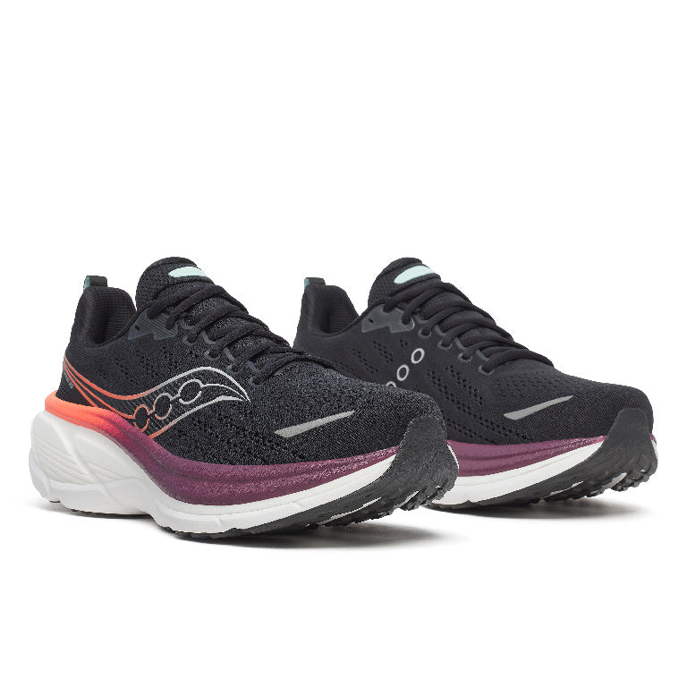 Saucony Men's Hurricane 25 Running Shoes in Black/Crimson
