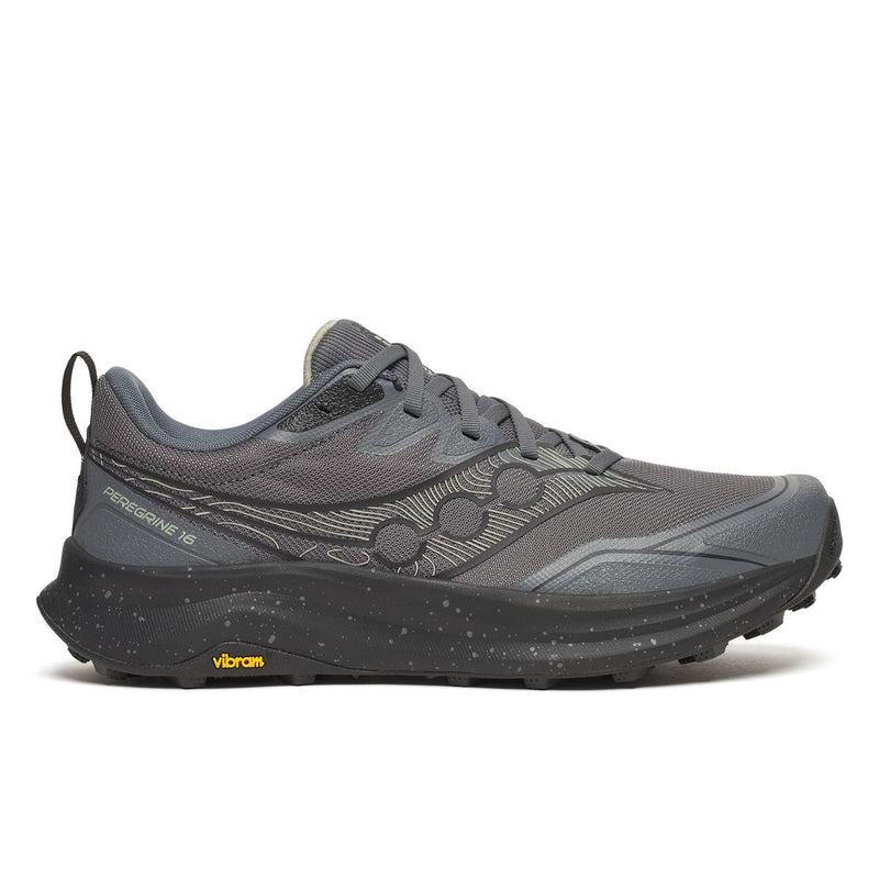 Saucony Men's Peregrine 16 Running Shoes in Carbon/Black (Wide)