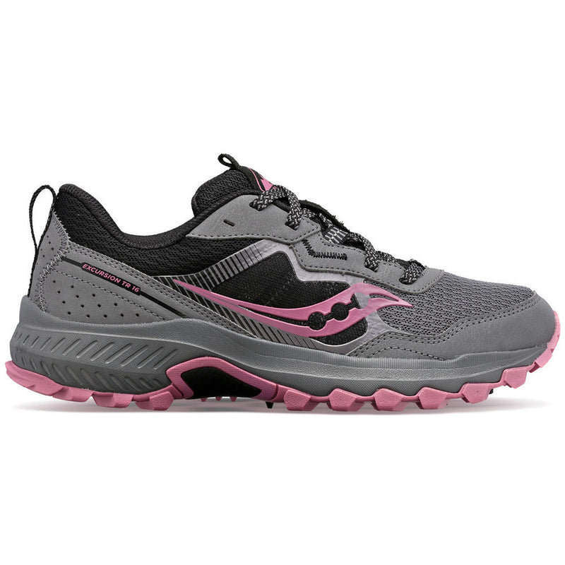 Saucony Women's Excursion TR16 Running Shoes in Charcoal/Rose (Wide)
