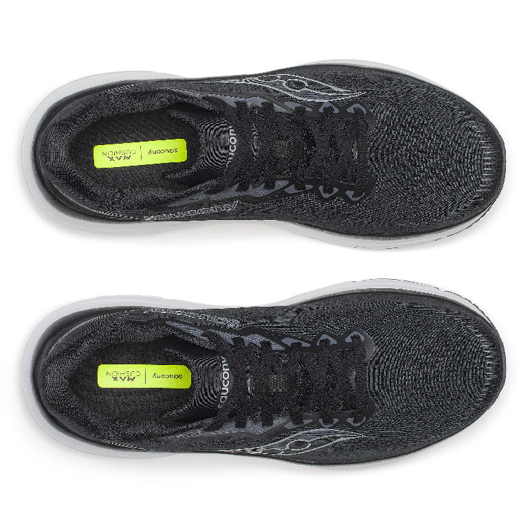 Saucony Women's Guide 19 Running Shoes in Black/Silver (Wide)