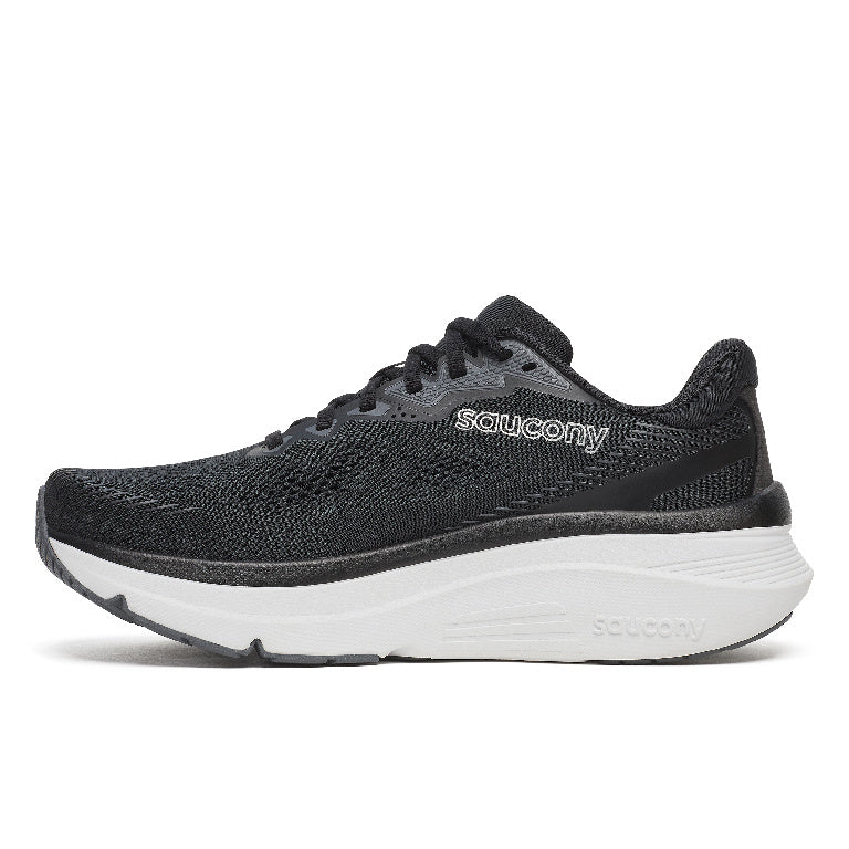 Saucony Women's Guide 19 Running Shoes in Black/Silver (Wide)