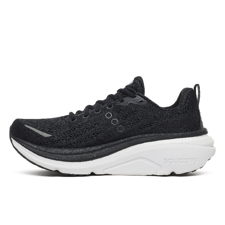Saucony Women's Hurricane 25 Running Shoes in Black/White (Wide)