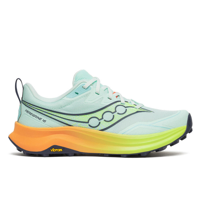 Saucony Women's Peregrine 16 Running Shoes in Aqua/Citron