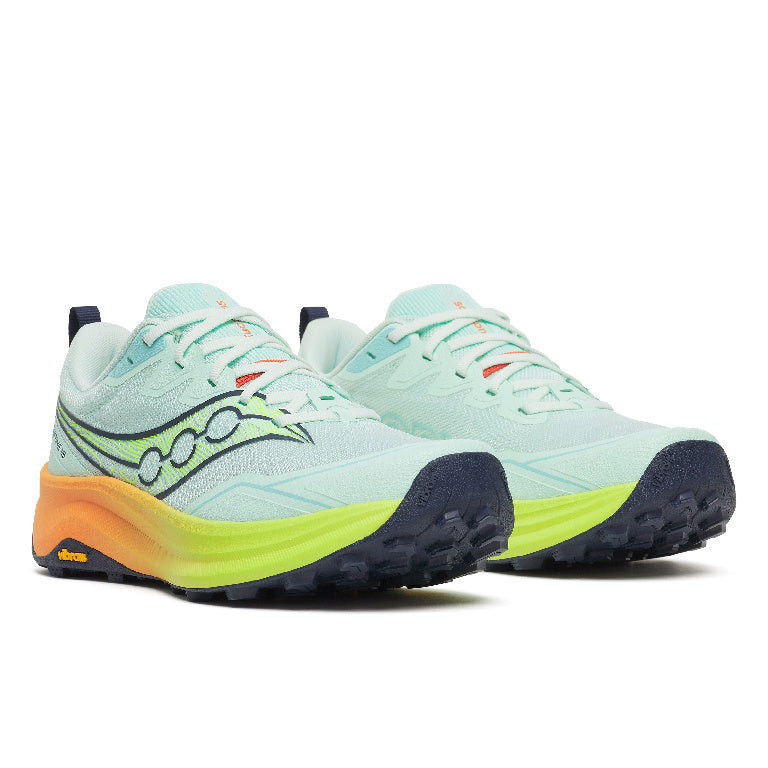 Saucony Women's Peregrine 16 Running Shoes in Aqua/Citron
