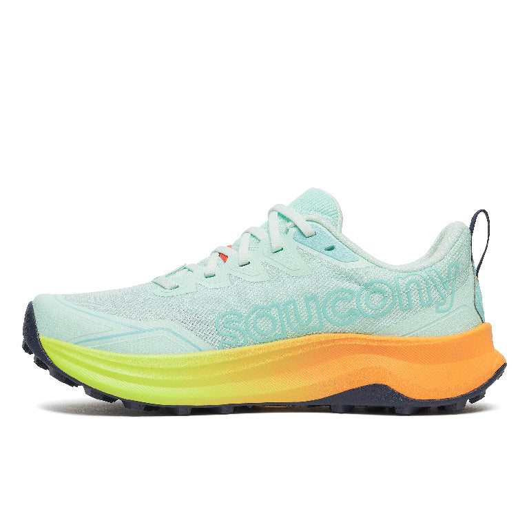 Saucony Women's Peregrine 16 Running Shoes in Aqua/Citron