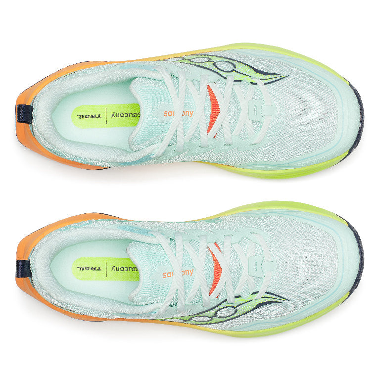 Saucony Women's Peregrine 16 Running Shoes in Aqua/Citron