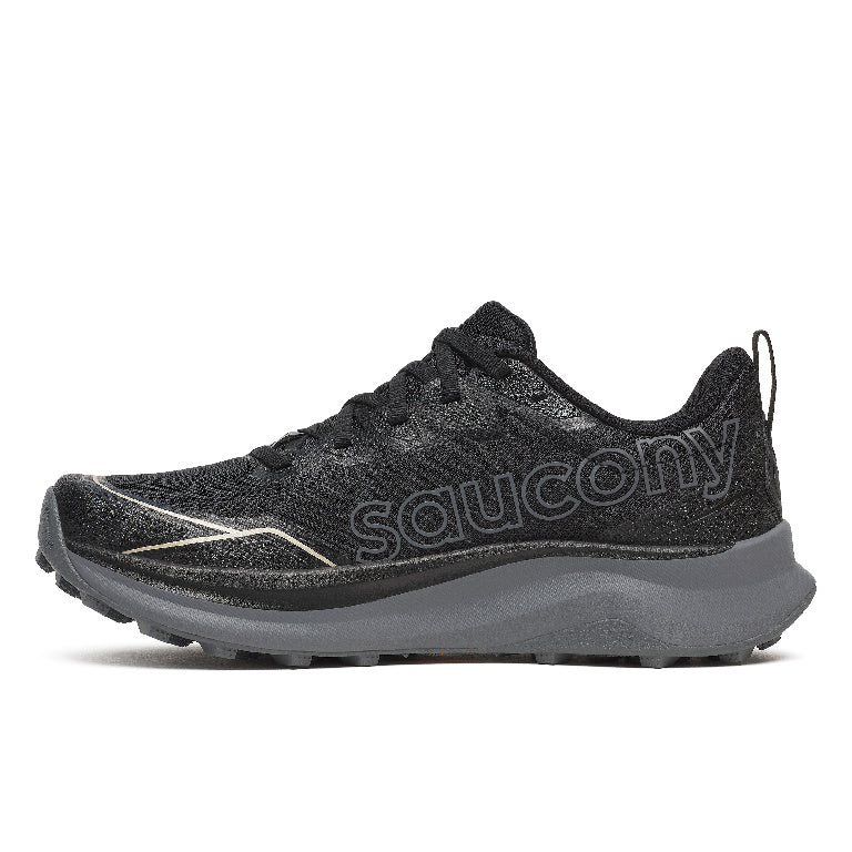 Saucony Women's Peregrine 16 Running Shoes in Black/Carbon (Wide)