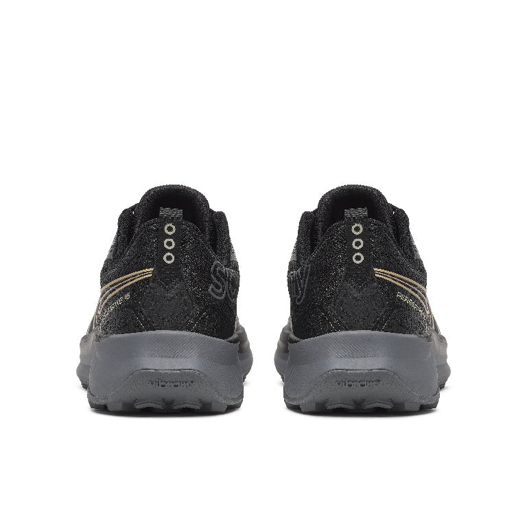 Saucony Women's Peregrine 16 Running Shoes in Black/Carbon (Wide)