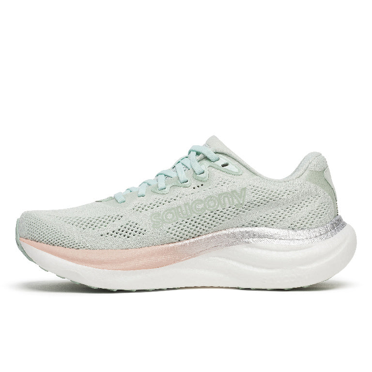 Saucony Women's Ride 19 Running Shoes in Mist/Cameo (Wide)