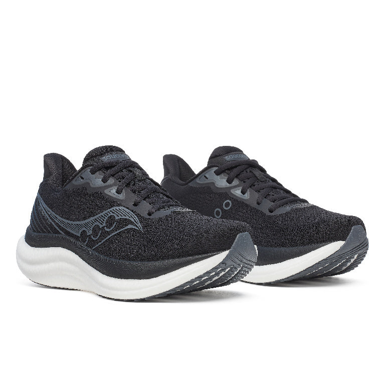 Saucony Women's TRiumph 23 Running Shoes in Black/White (Wide)