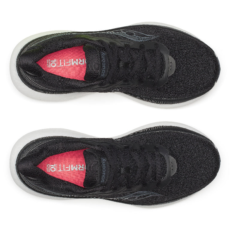 Saucony Women's TRiumph 23 Running Shoes in Black/White (Wide)