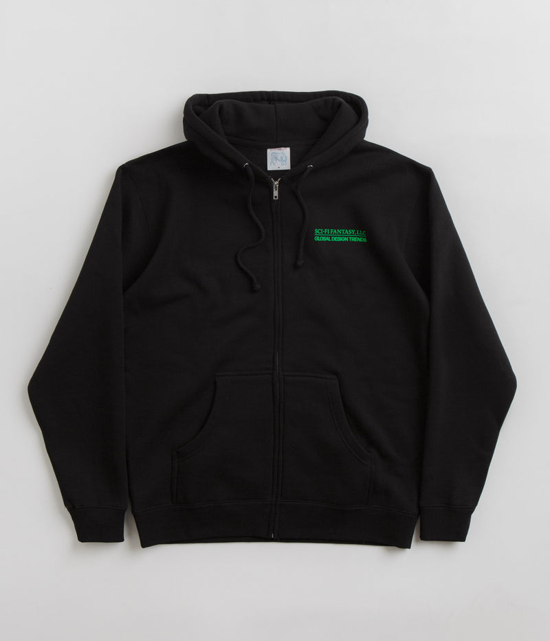 Sci-Fi Fantasy Design Trends Zip Up Hoodie in Black