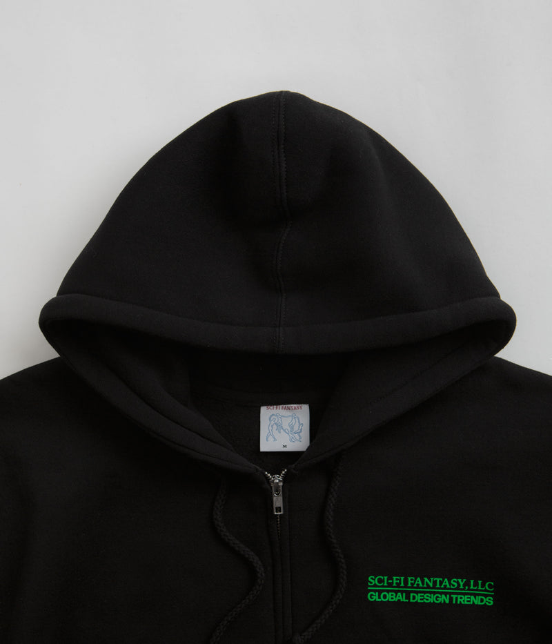 Sci-Fi Fantasy Design Trends Zip Up Hoodie in Black