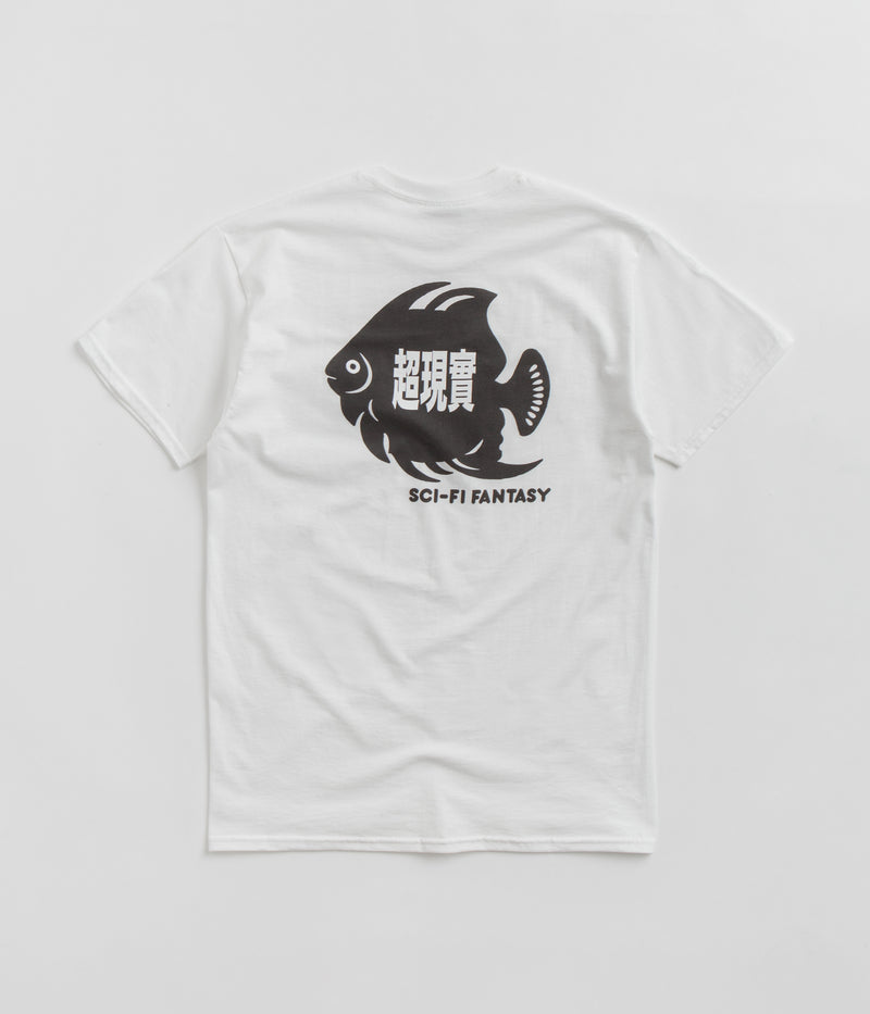Sci-Fi Fantasy Fish Pocket T-Shirt in White