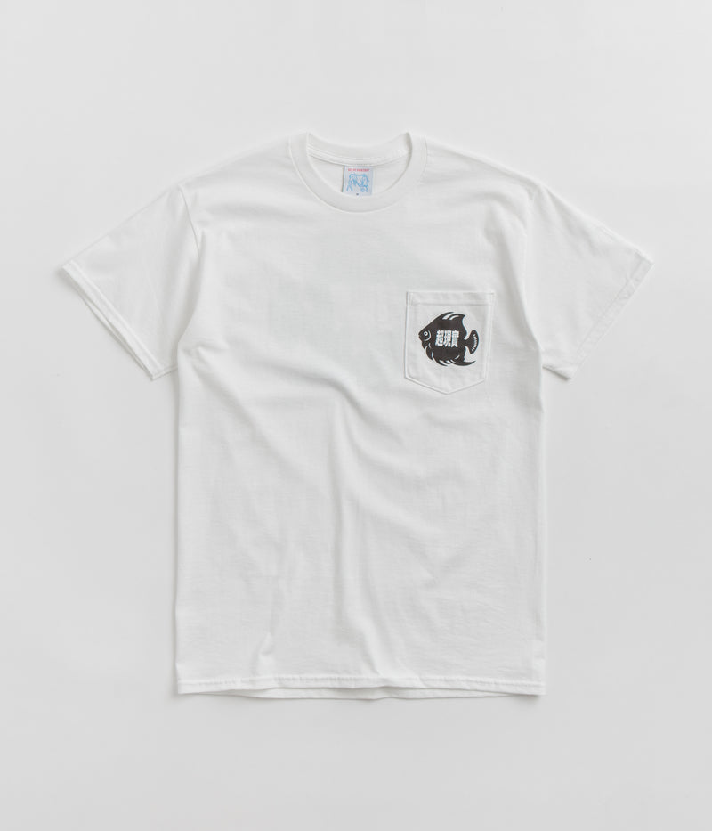 Sci-Fi Fantasy Fish Pocket T-Shirt in White
