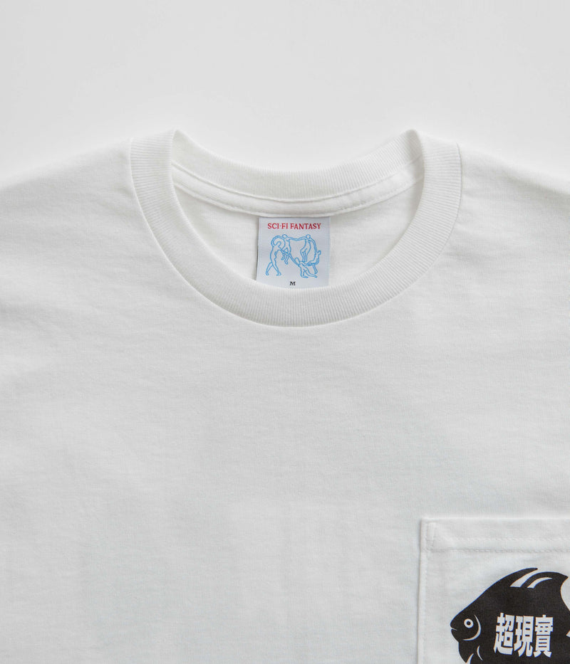 Sci-Fi Fantasy Fish Pocket T-Shirt in White